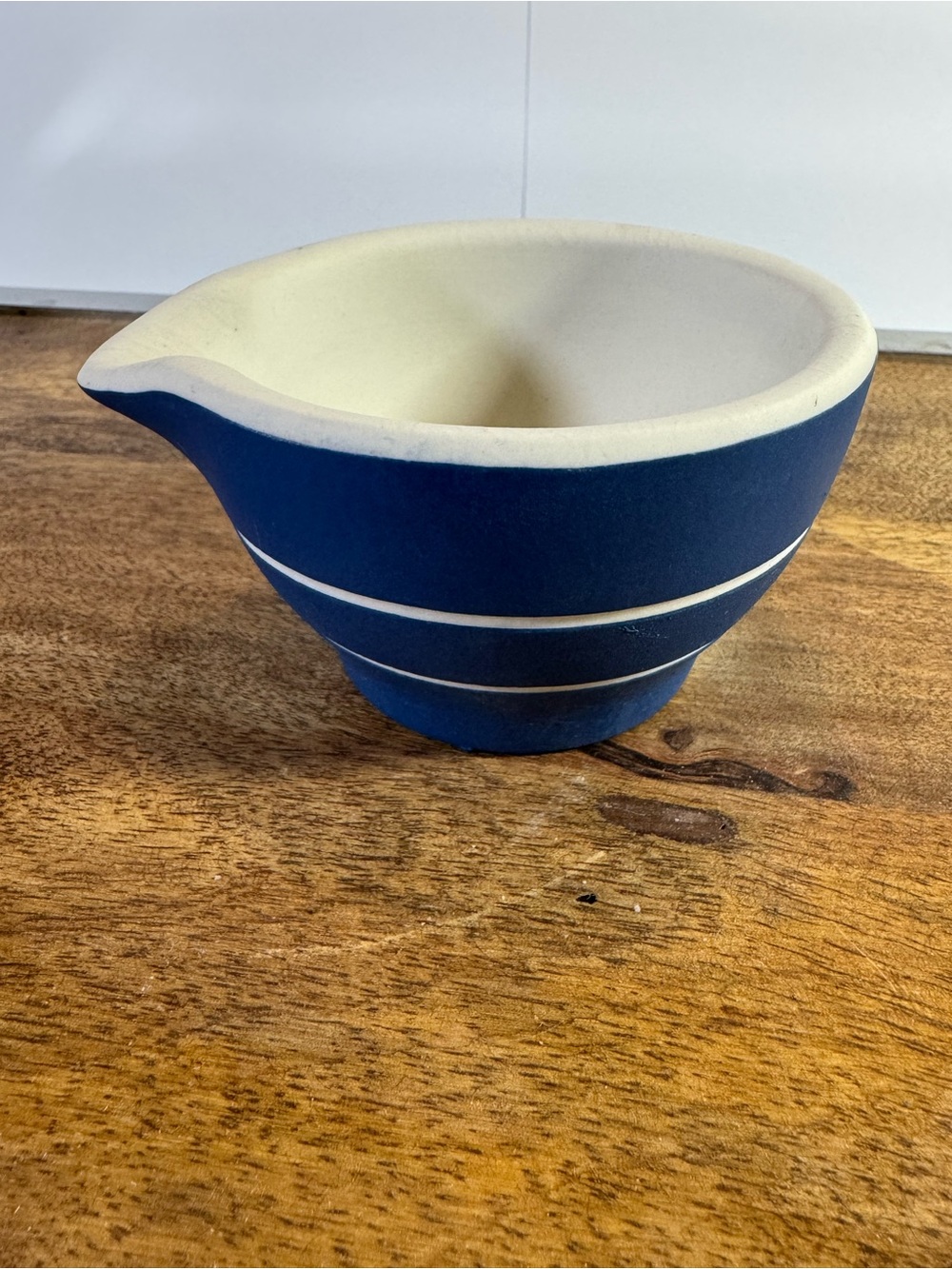 Vintage Mason Cash Blue White Stripe mortar - Heavy English Striped Bowl
